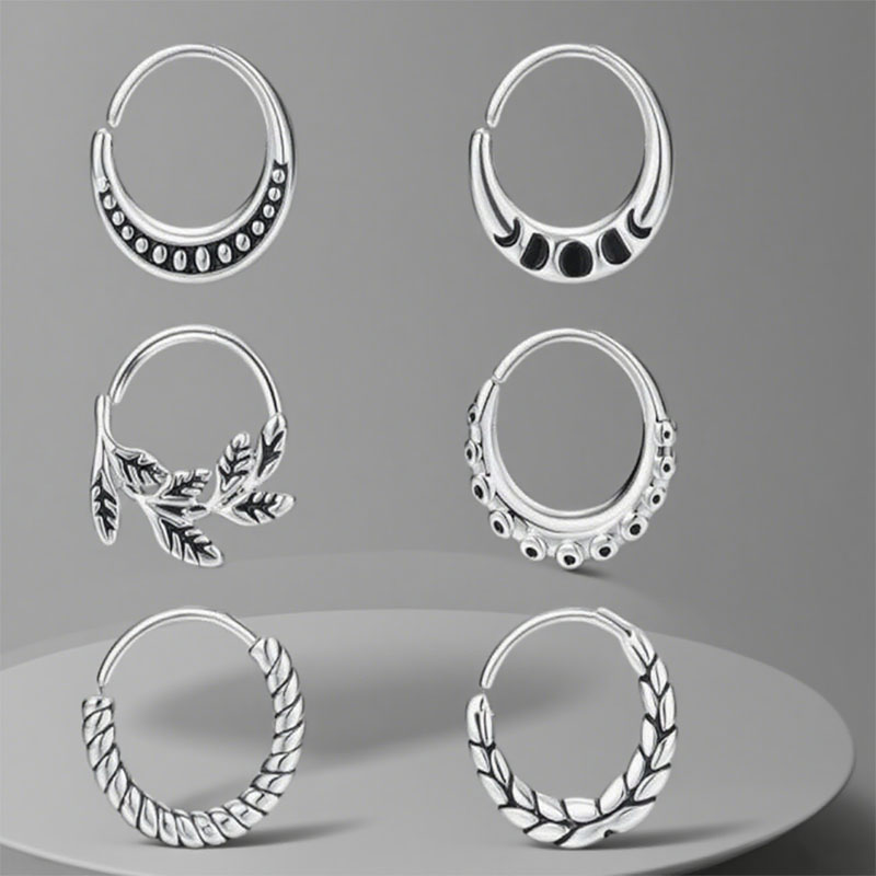Body Jewelry Metal Types - 여성용 코 피어싱 액세서리 6개와 얼굴