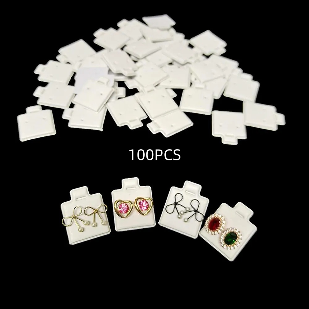 Body Jewelry Holder - 100Pcs 흰색 귀걸이 디스플레이 카드 2.5x3cm