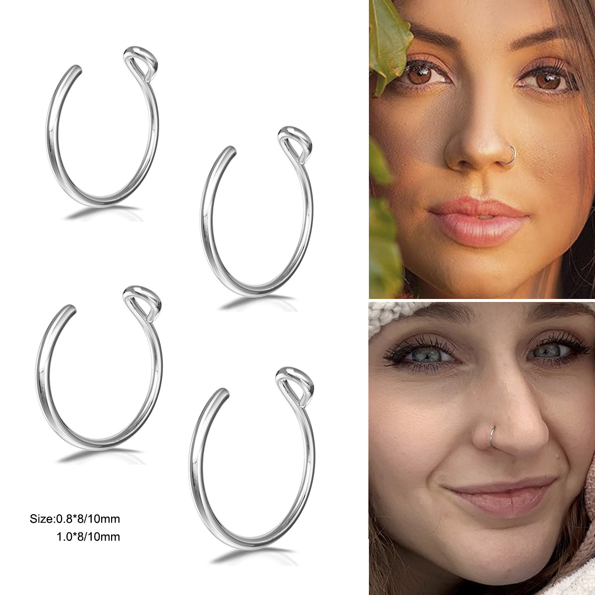 Body Jewelry Metal Types - 2개 스테인리스 스틸 개성있는 C형 무료