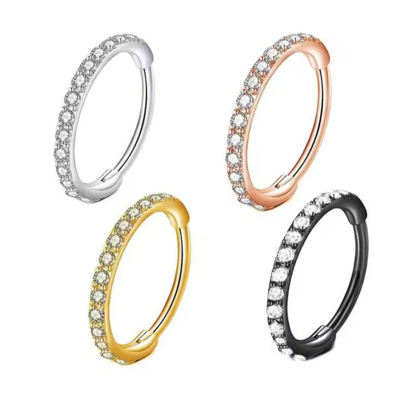 Body Jewelry Cartilage Earrings - 16G 투명 CZ 코링 후프 316L
