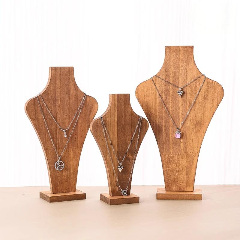 Body Jewelry Holder - 호두 나무 분리형 마네킹 목걸이 디스플레이