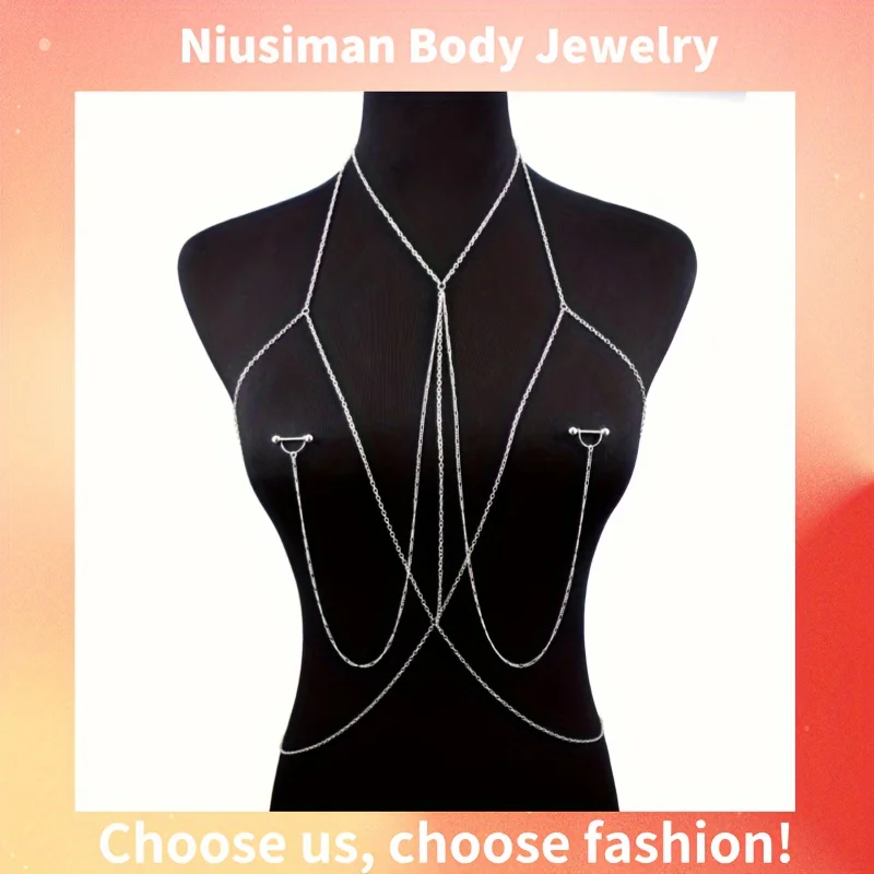 Body Jewelry Chest - 14G 바벨 젖꼭지 링이 포함된 우아하고