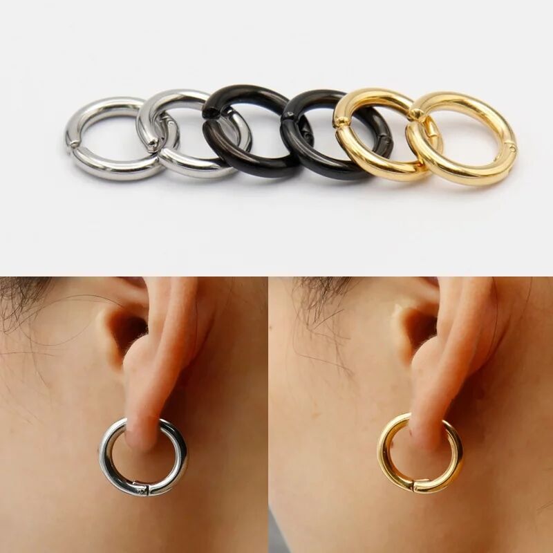 Body Jewelry Cartilage Earrings - 남성 여성을위한 2/6Pcs 가짜 Huggie 후프