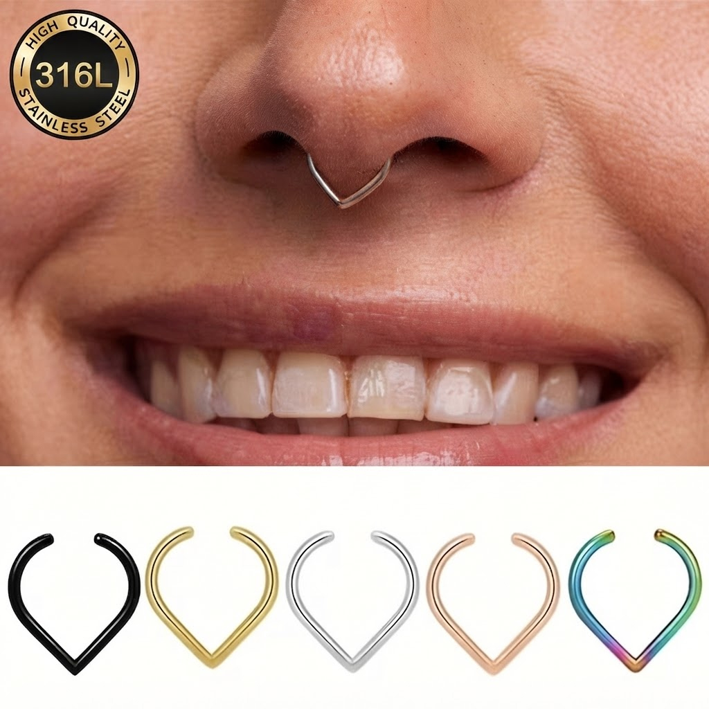 Body Jewelry Cartilage Earrings - 5개 스테인리스 스틸 가짜 코링 커프