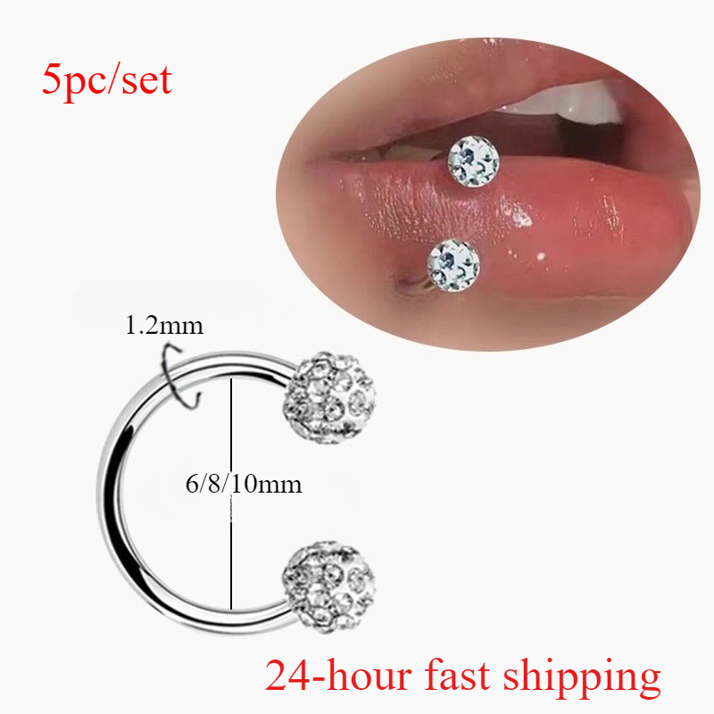 Body Jewelry Metal Types - 5pc 스테인레스 스틸 라인 석 공