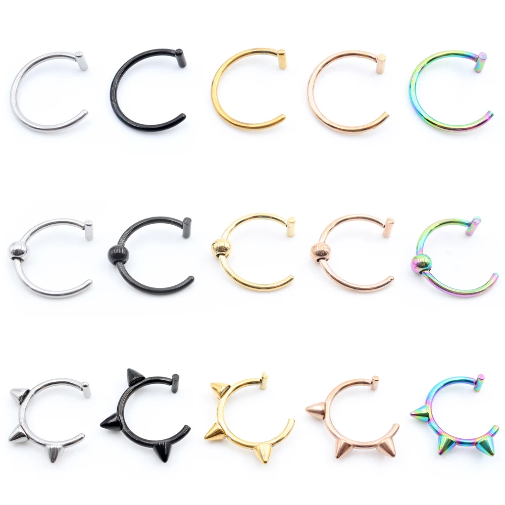 Body Jewelry Metal Types - 1개 스테인리스 스틸 코 링 C형