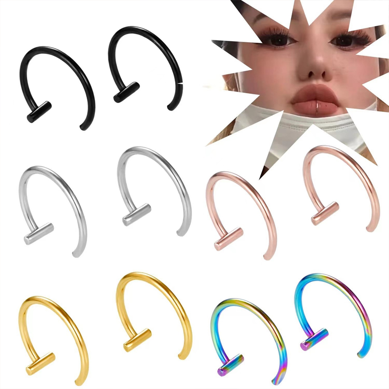 Body Jewelry Cartilage Earrings - 18G 수술용 스틸 립 링 하프