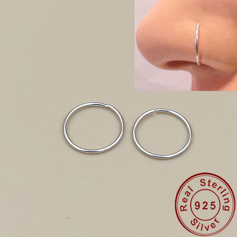 Body Jewelry Cartilage Earrings - 여성용 925 실버 코 링 립
