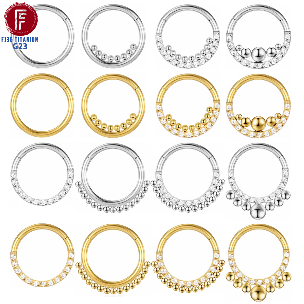 Septum Clicker Ring - F136 티타늄 코 피어싱 힌지 비드
