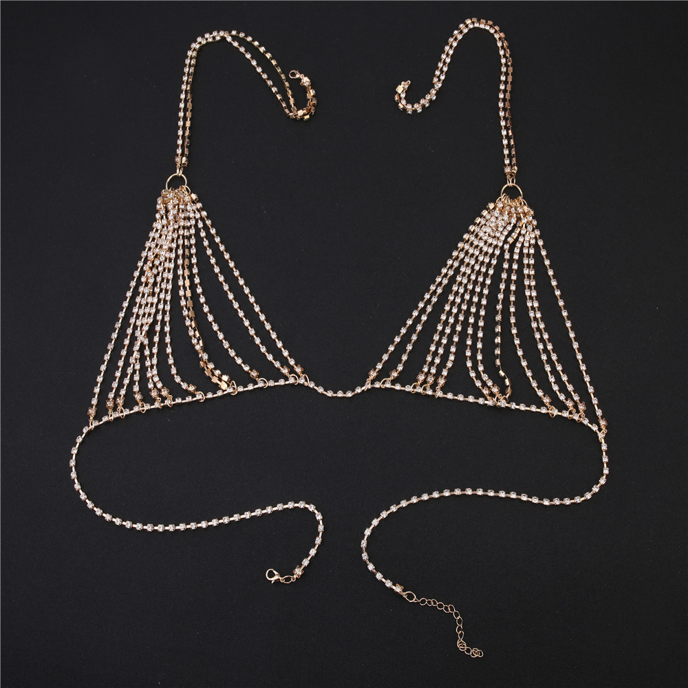 럭셔리 하트 크리스탈 비키니 바디 체인 하네스 여성용, - Body Jewelry Luxury 리뷰 및 가격