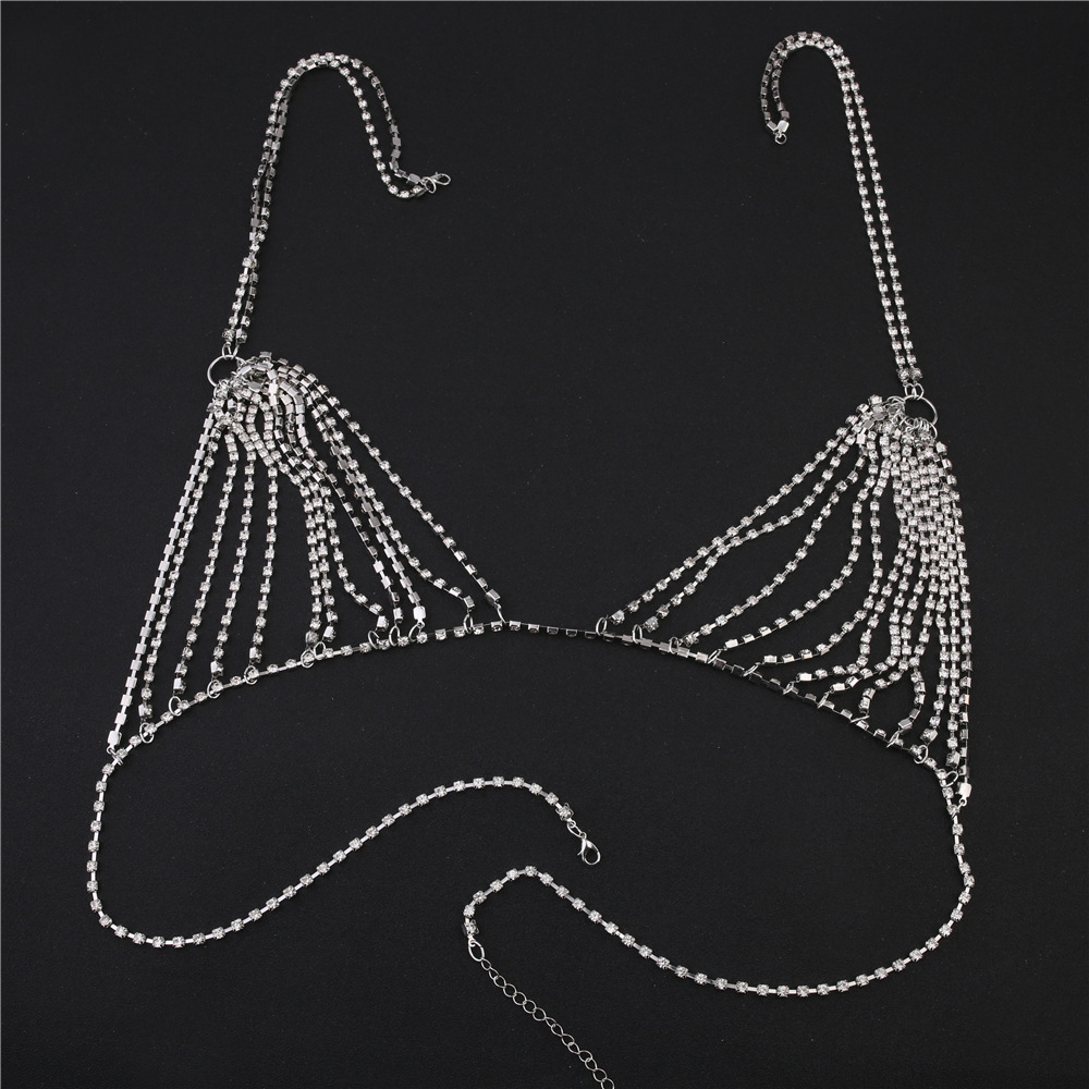 럭셔리 하트 크리스탈 비키니 바디 체인 하네스 여성용, - Body Jewelry Luxury 리뷰 및 가격