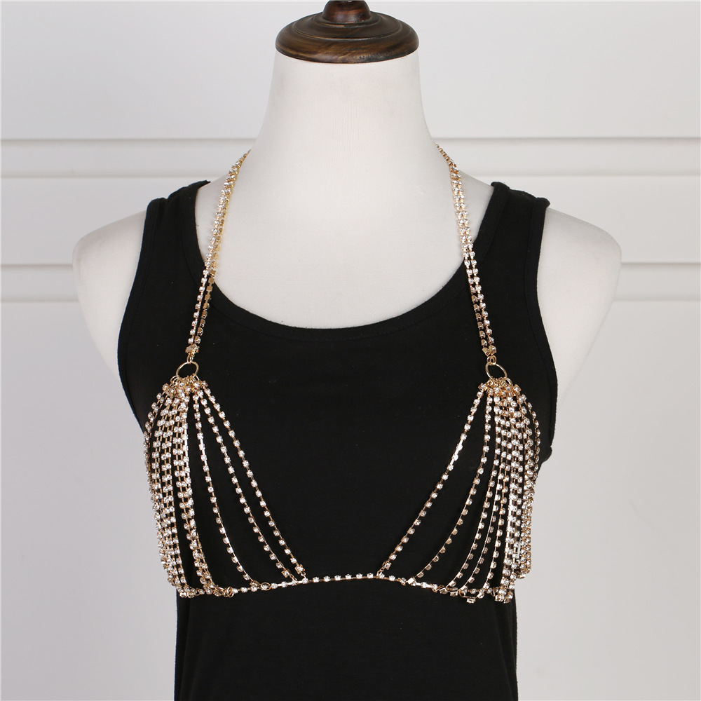 럭셔리 하트 크리스탈 비키니 바디 체인 하네스 여성용, - Body Jewelry Luxury 리뷰 및 가격