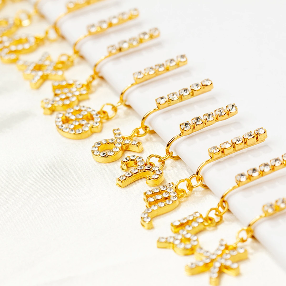 금속 지르콘 12 조디악 이어 클립, 비 천공 가짜 코 - Body Jewelry Cartilage Earrings 리뷰 및 가격
