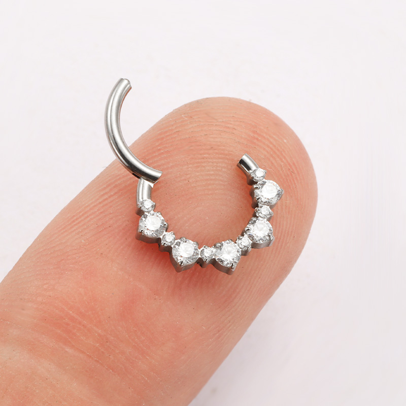 ASTM F136 티타늄 다이스 클리커 코 피어싱 (C - Septum Clicker Ring 리뷰 및 가격