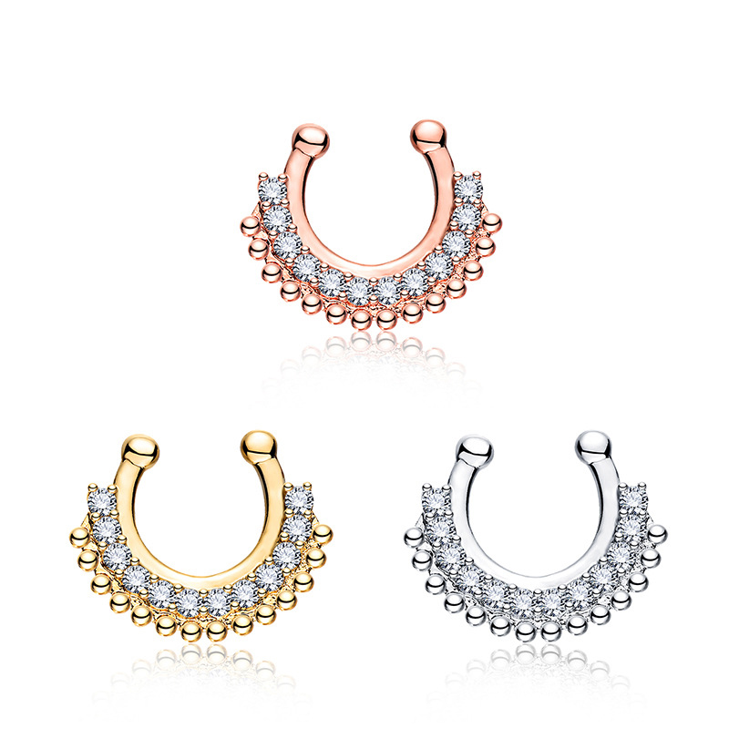1개 U자형 가짜 셉텀 클리커 비피어싱 코 클립 온 행 - Body Jewelry Metal Types 리뷰 및 가격