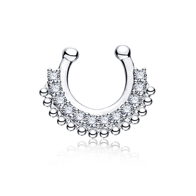 1개 U자형 가짜 셉텀 클리커 비피어싱 코 클립 온 행 - Body Jewelry Metal Types 리뷰 및 가격