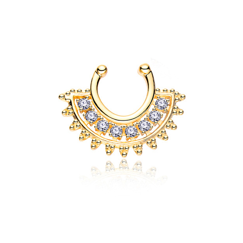 1개 U자형 가짜 셉텀 클리커 비피어싱 코 클립 온 행 - Body Jewelry Metal Types 리뷰 및 가격