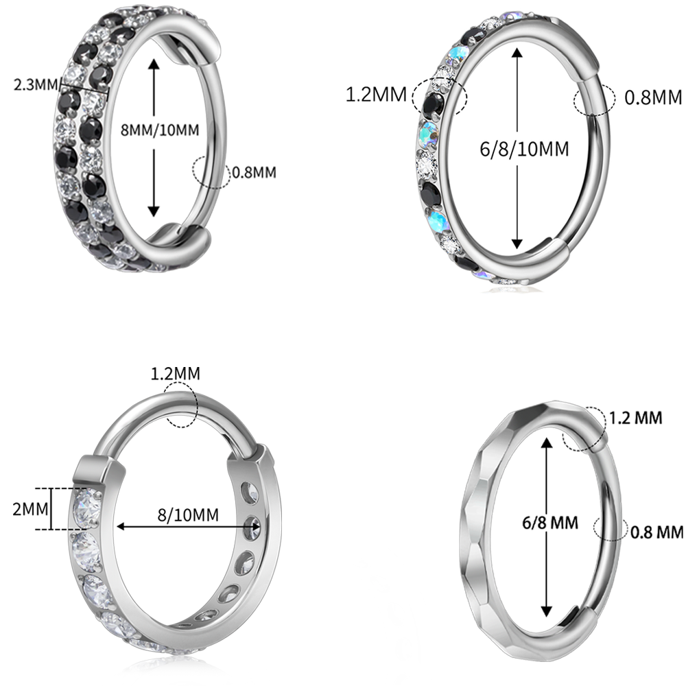 G23 티타늄 패싯 큐빅 지르코니아 힌지드 세그먼트 링 - Septum Clicker Ring 리뷰 및 가격