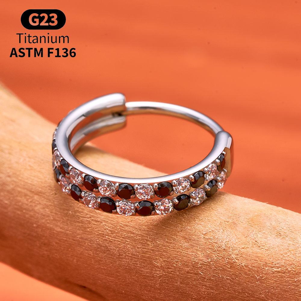 G23 티타늄 패싯 큐빅 지르코니아 힌지드 세그먼트 링 - Septum Clicker Ring 리뷰 및 가격