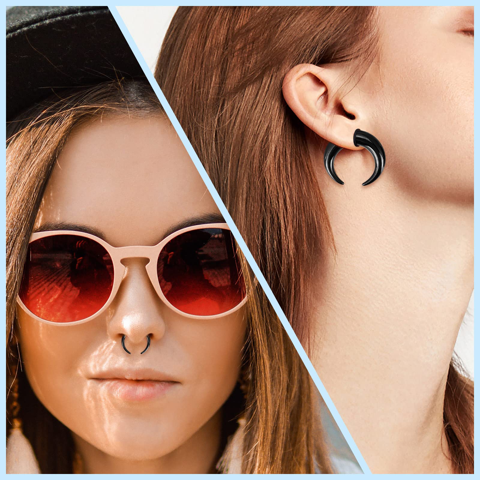 아크릴 셉텀 핀처 테이퍼 C 모양 버팔로 이어 테이퍼  - Septum Clicker Ring 리뷰 및 가격