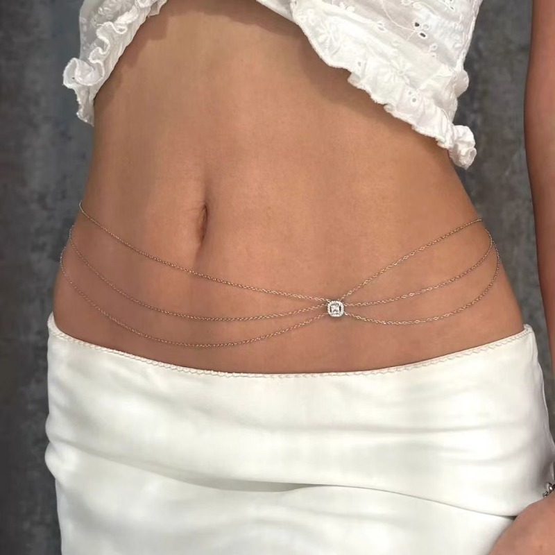 여름 핫 메탈 허리 체인 럭셔리 멀티 레이어 라인스톤  - Body Jewelry Luxury 리뷰 및 가격
