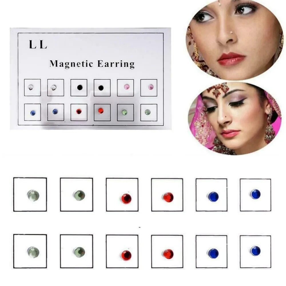 12PCS/카드 가짜 사기꾼 비 피어싱 자석 귀 Tra - Body Jewelry Cartilage Earrings 리뷰 및 가격