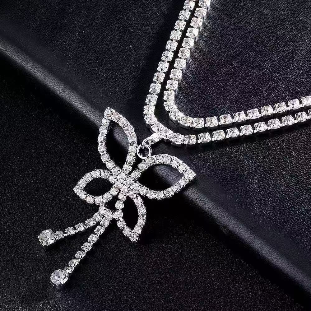 럭셔리 라인스톤 더블 체인 물방울 허리 체인 여성용 바 - Body Jewelry Luxury 리뷰 및 가격
