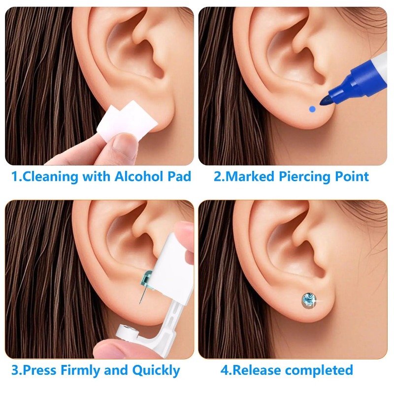 일회용 멸균 귀뚫기 기계 키트 연골 트라거스 헬릭스 피 - Body Jewelry Cartilage Earrings 리뷰 및 가격
