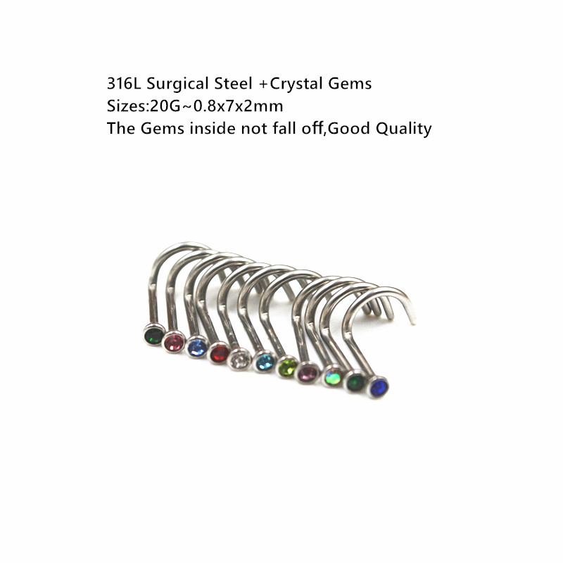50pcs 20Gx7x2mm 보석 코 링 내 콧 구멍  - Body Jewelry Good Quality 리뷰 및 가격