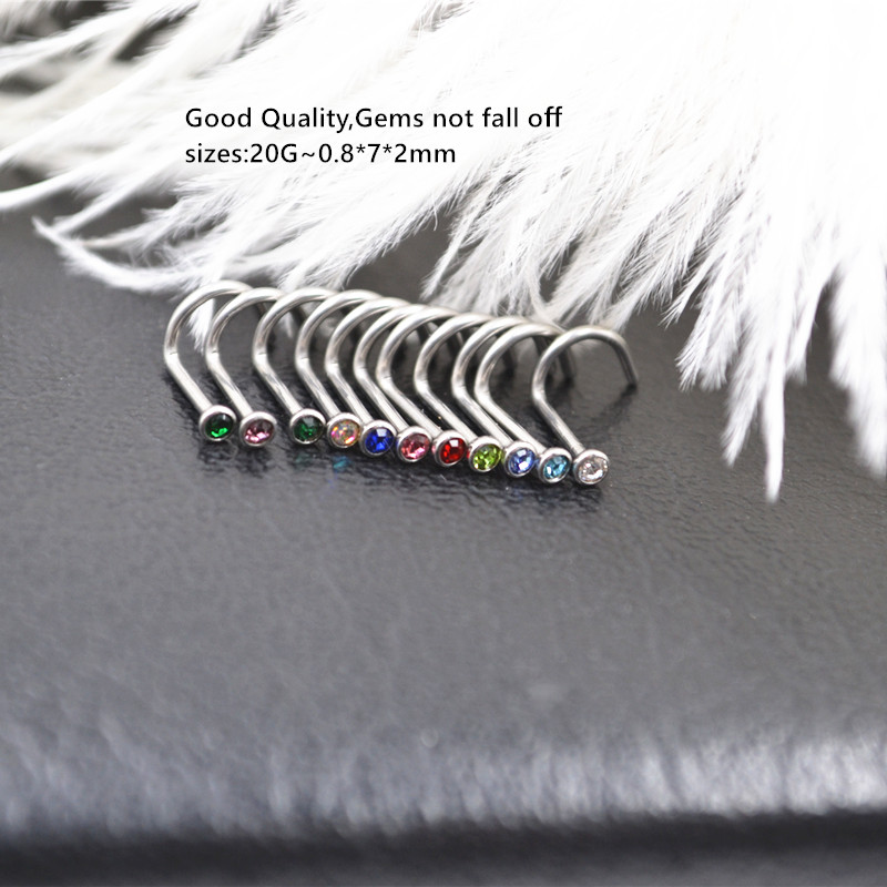 50pcs 20Gx7x2mm 보석 코 링 내 콧 구멍  - Body Jewelry Good Quality 리뷰 및 가격