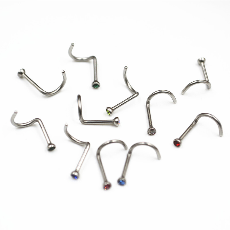 50pcs 20Gx7x2mm 보석 코 링 내 콧 구멍  - Body Jewelry Good Quality 리뷰 및 가격