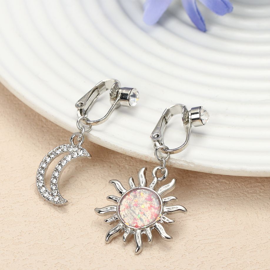 가짜 배꼽 피어싱 하트 클립형 배꼽 피어싱 달 모양 연 - Body Jewelry Cartilage Earrings 리뷰 및 가격