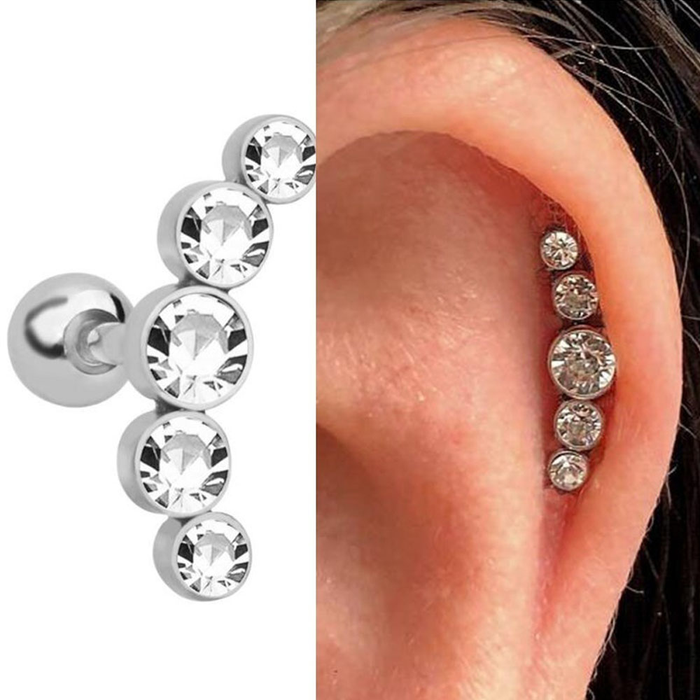 1개 패션 16G 크리스탈 젬 오팔 귀 피어싱 바디 주 - Body Jewelry Cartilage Earrings 리뷰 및 가격