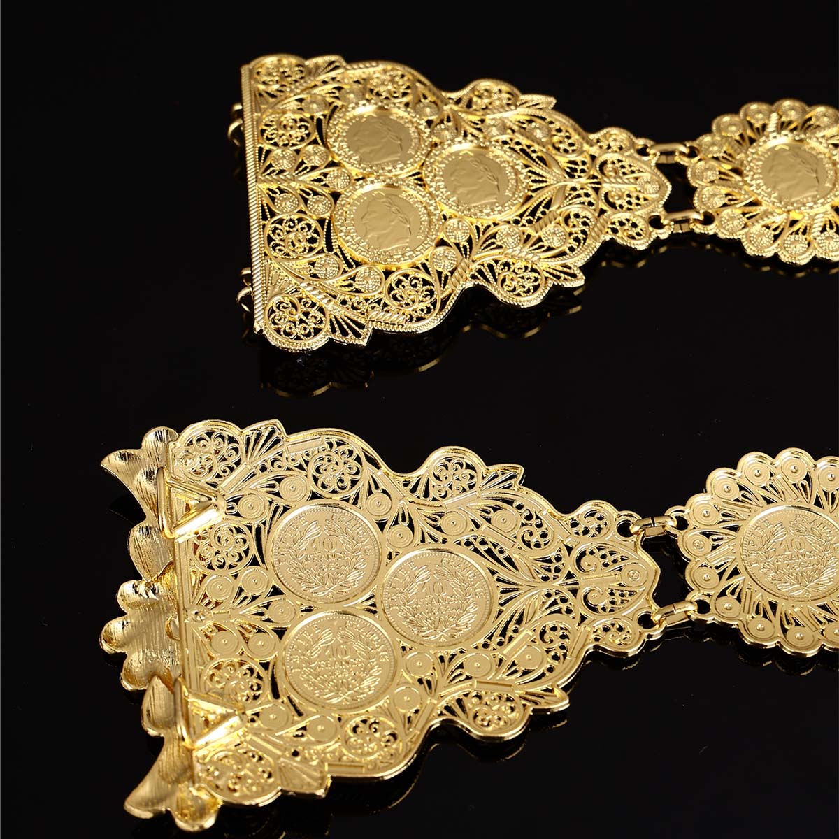 럭셔리 프랑스 나폴레옹 III 금속 동전 머리 허리 체 - Body Jewelry Luxury 리뷰 및 가격