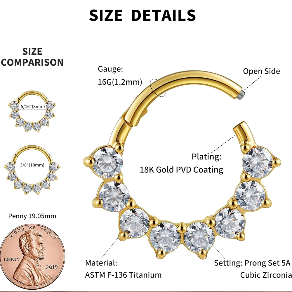 1PC G23 티타늄 세그먼트 힌지드 셉텀 클리커 코링 - Septum Clicker Ring 리뷰 및 가격