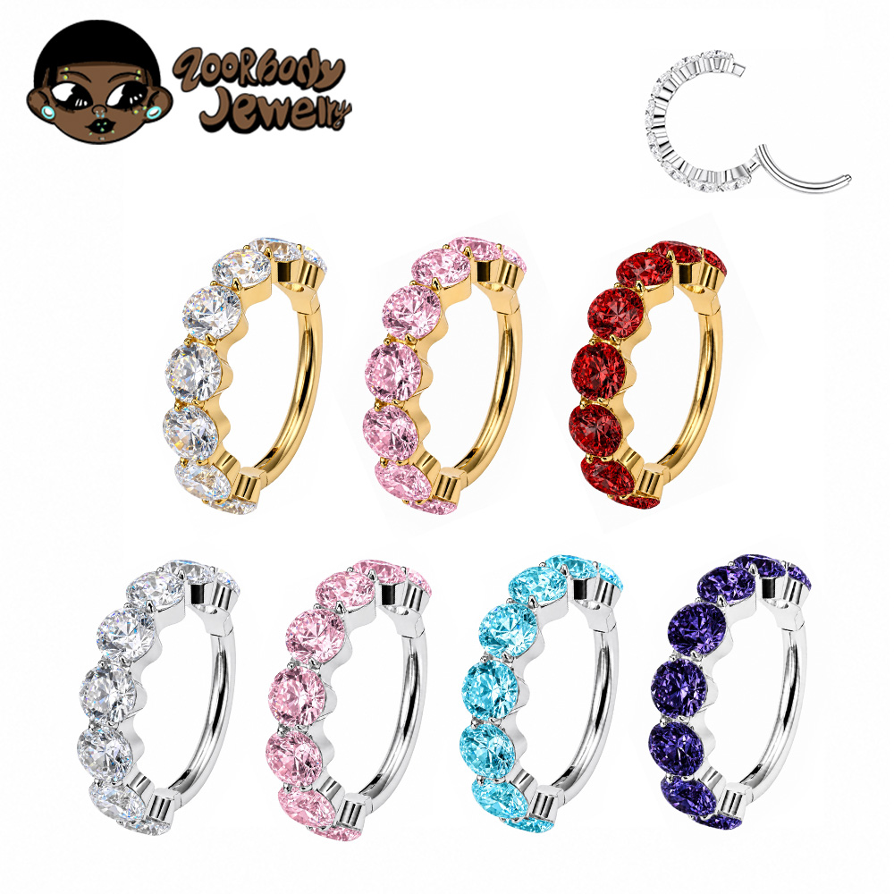 조르 F136 티타늄 럭셔리 지르콘 힌지 귀걸이 16g - Septum Clicker Ring 리뷰 및 가격