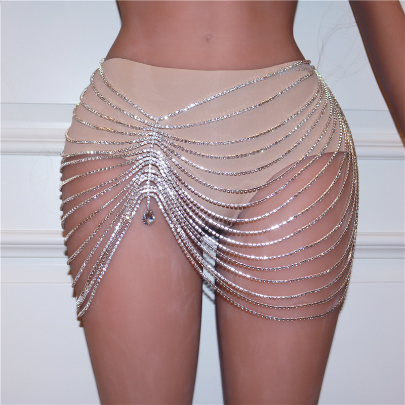 1개 섹시한 반짝이는 태슬 크리스탈 허리 체인 여성용  - Body Jewelry Luxury 리뷰 및 가격