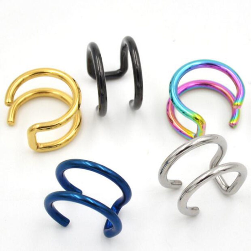 2개 세트 316L 스테인리스 스틸 클립형 이어커프 헬 - Body Jewelry Cartilage Earrings 리뷰 및 가격