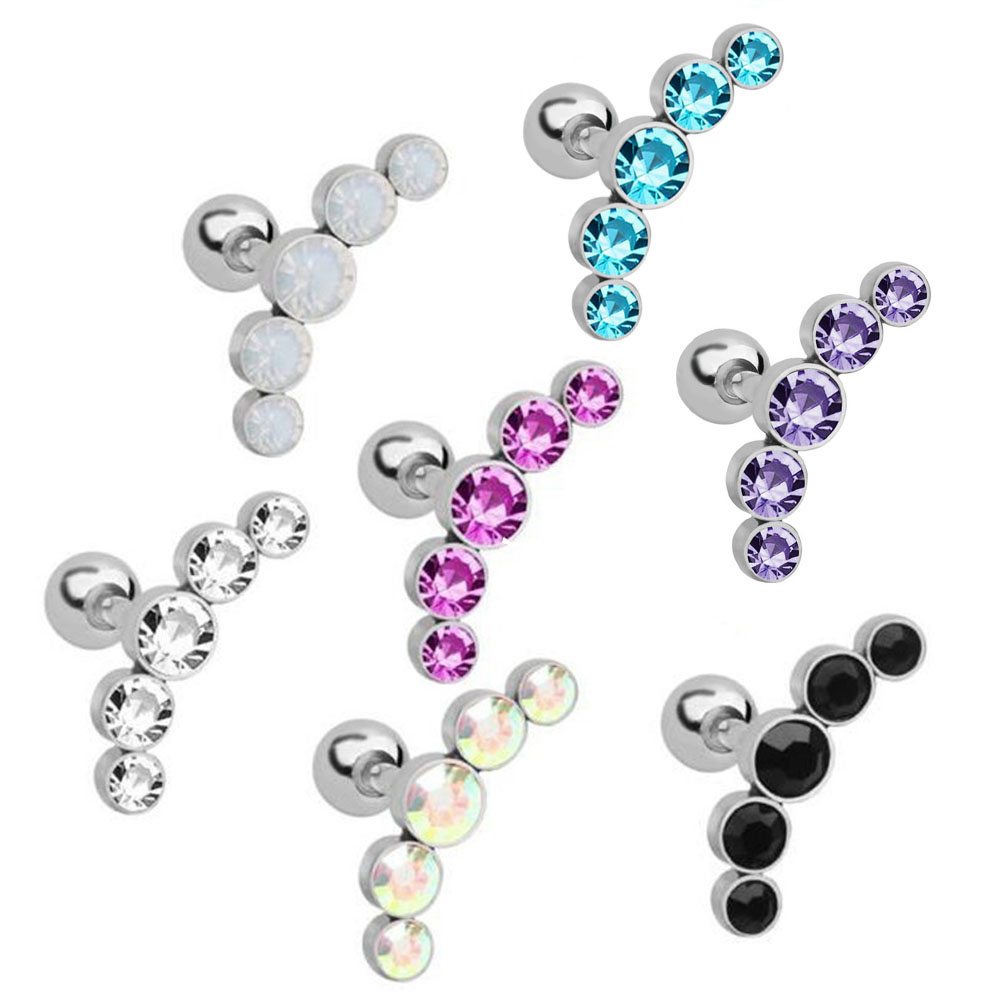 1개 패션 16G 크리스탈 젬 오팔 바디 주얼리 연골  - Body Jewelry Cartilage Earrings 리뷰 및 가격