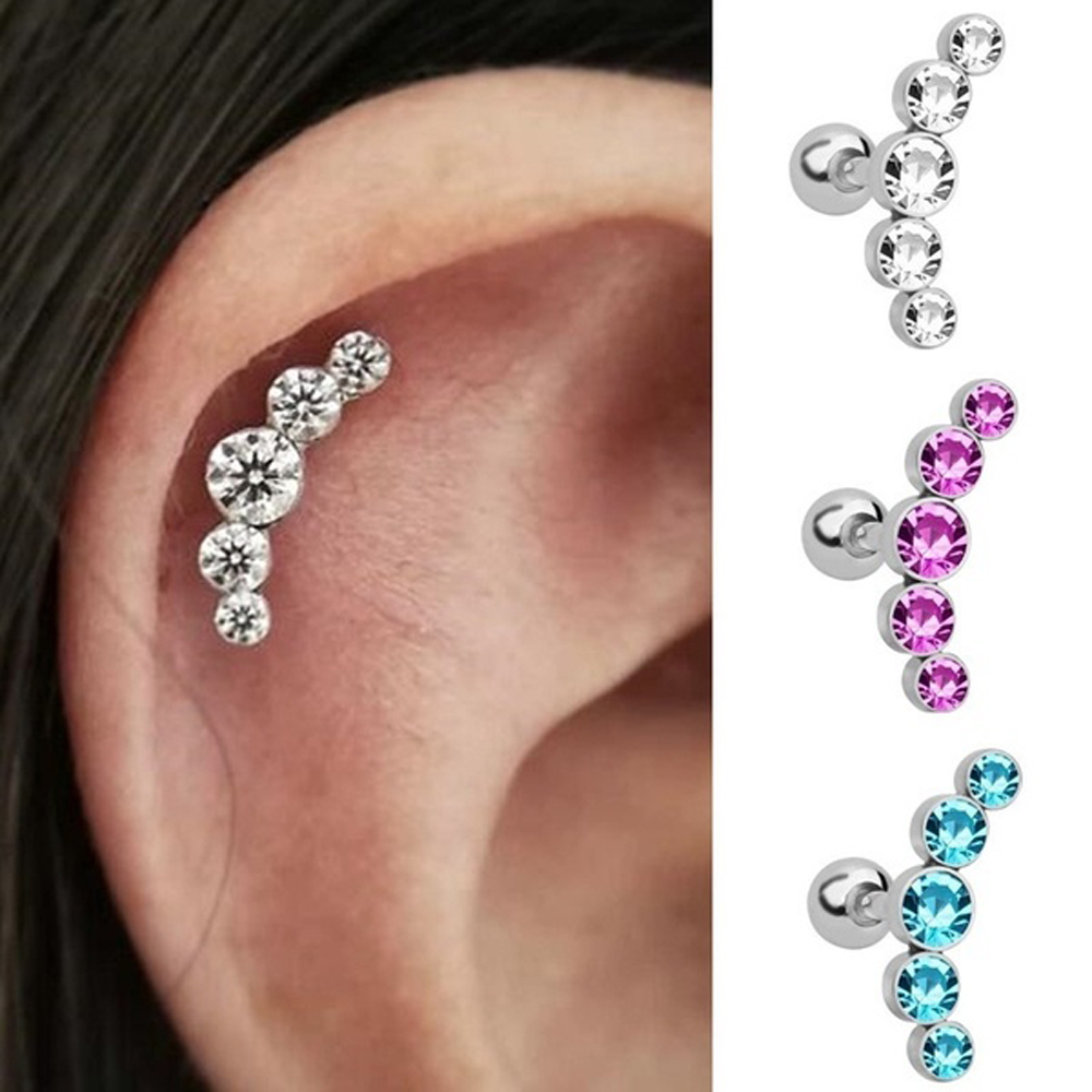 1개 패션 16G 크리스탈 젬 오팔 바디 주얼리 연골  - Body Jewelry Cartilage Earrings 리뷰 및 가격