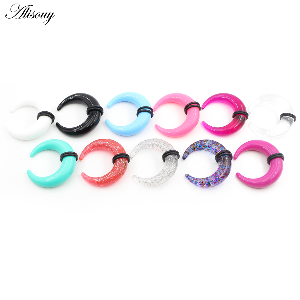 2pcs 아크릴 C Sahpe 버팔로 경적 귀 핀처 S - Septum Clicker Ring 리뷰 및 가격