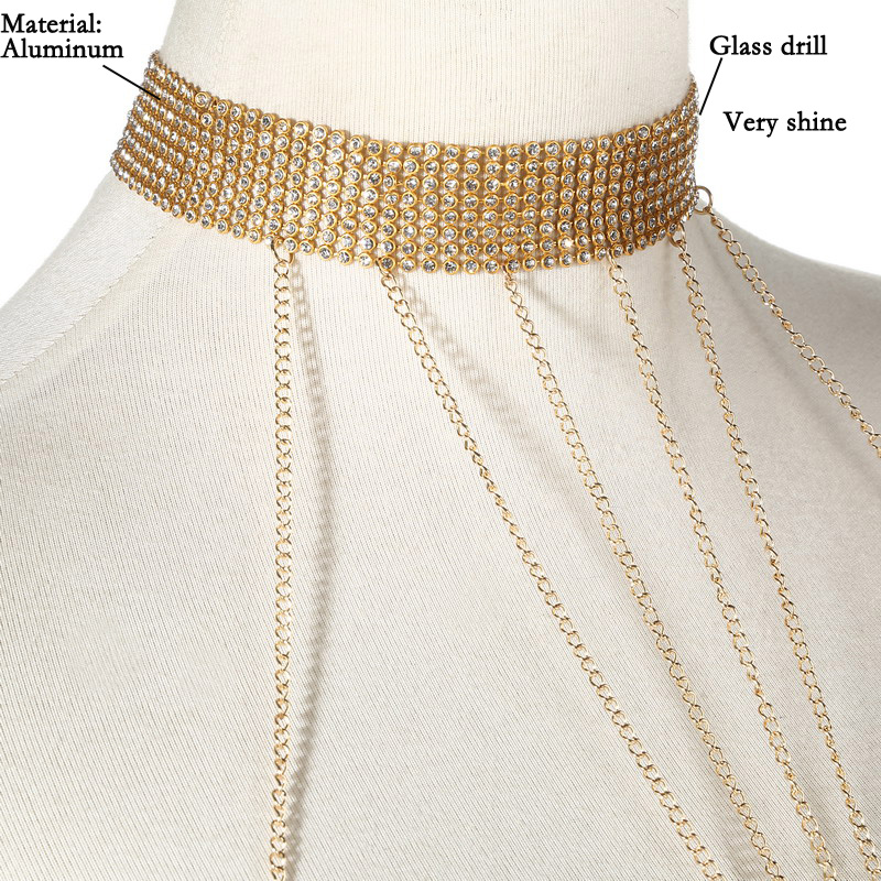 골드 컬러 바디 체인 여성 라인 석 허리 쥬얼리 비키니 - Body Jewelry Luxury 리뷰 및 가격