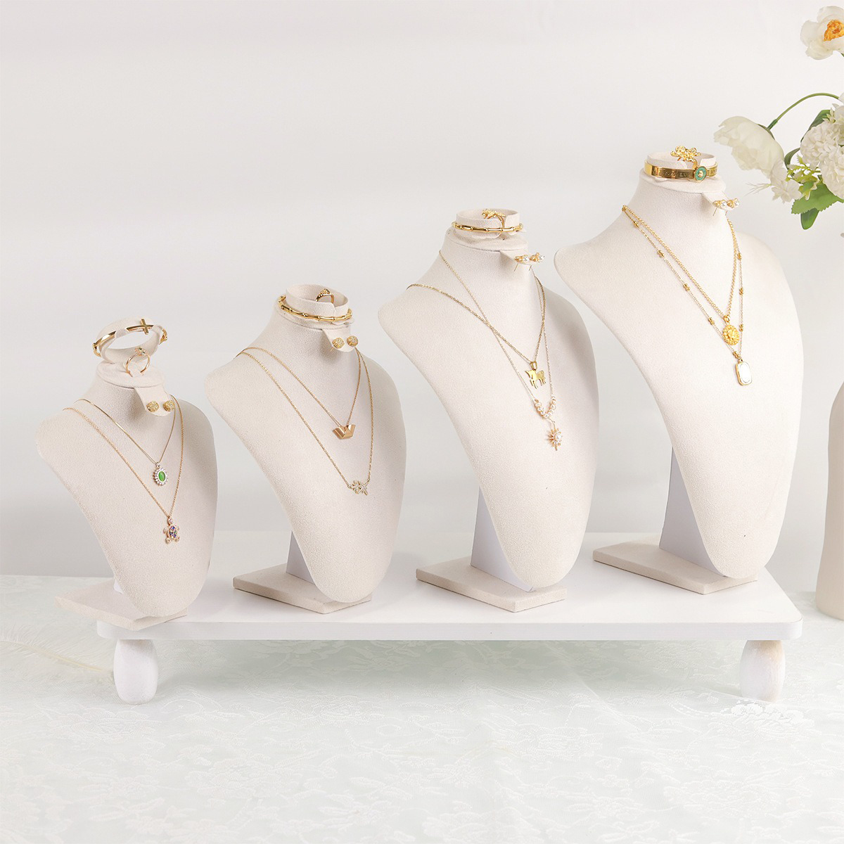 벨벳 보석 디스플레이 버스트 인간형 목/가슴 (목걸이/ - Body Jewelry Holder 리뷰 및 가격