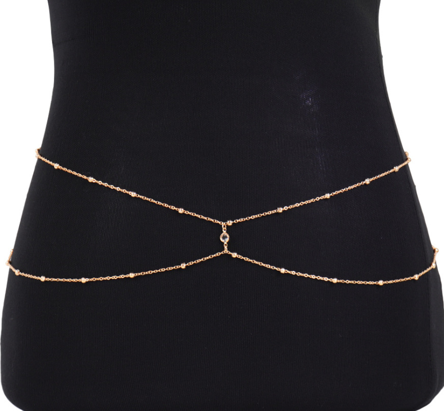 여성용 클리어 라인석 비즈 밸리 체인, 골드 실버 컬러 - Body Jewelry Chest 리뷰 및 가격