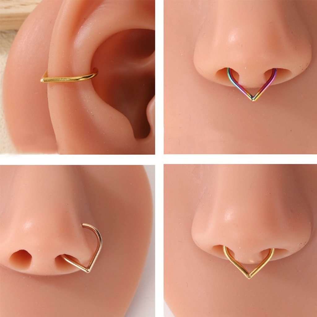 5개 스테인리스 스틸 가짜 코링 커프 세트 조절 가능한 - Body Jewelry Cartilage Earrings 리뷰 및 가격