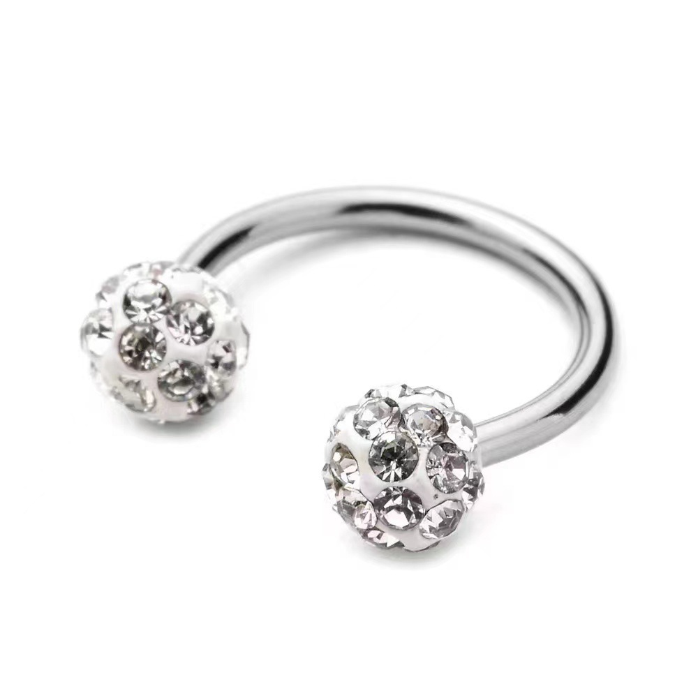 5pc 스테인레스 스틸 라인 석 공 나선형 립 링 펑크 - Body Jewelry Metal Types 리뷰 및 가격