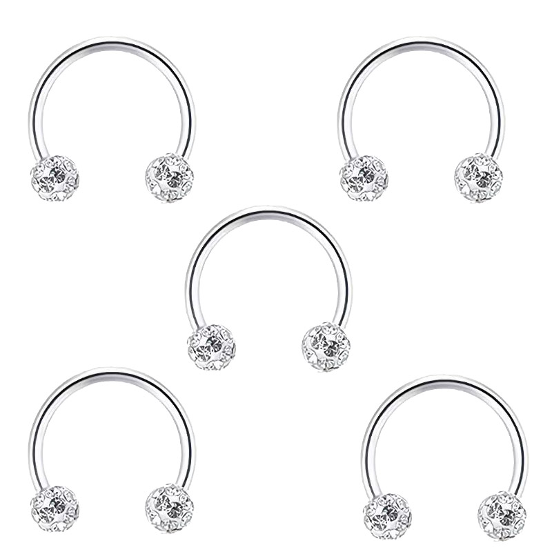 5pc 스테인레스 스틸 라인 석 공 나선형 립 링 펑크 - Body Jewelry Metal Types 리뷰 및 가격