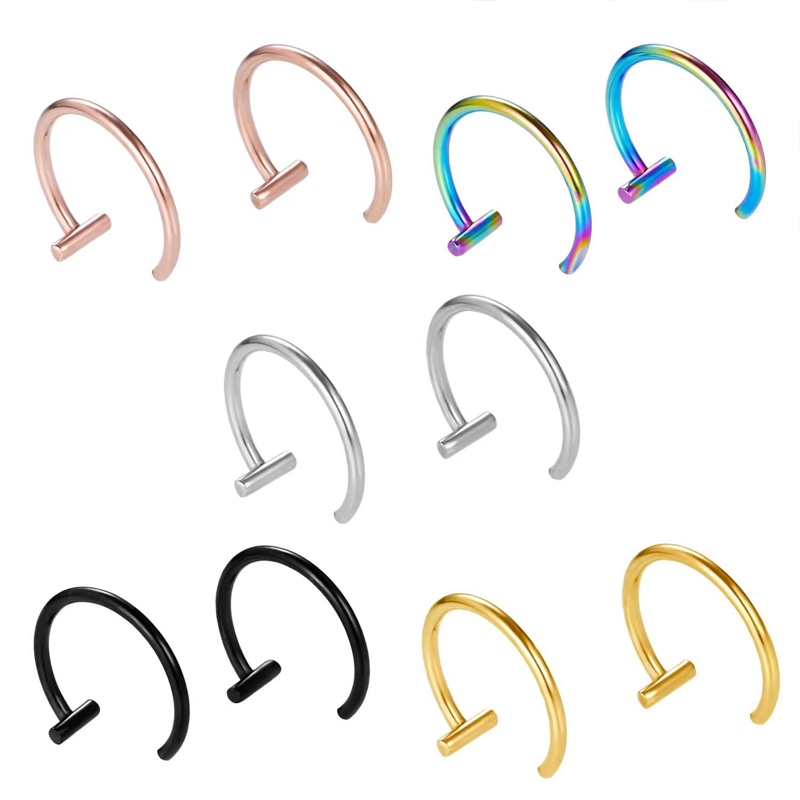 18G 수술용 스틸 립 링 하프 후프 귀걸이 오픈 후프 - Body Jewelry Cartilage Earrings 리뷰 및 가격