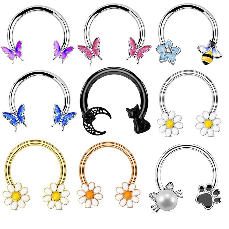 16G 셉텀 링 데이스 피어싱 주얼리 수술용 스틸 연골 - Body Jewelry Cartilage Earrings 리뷰 및 가격