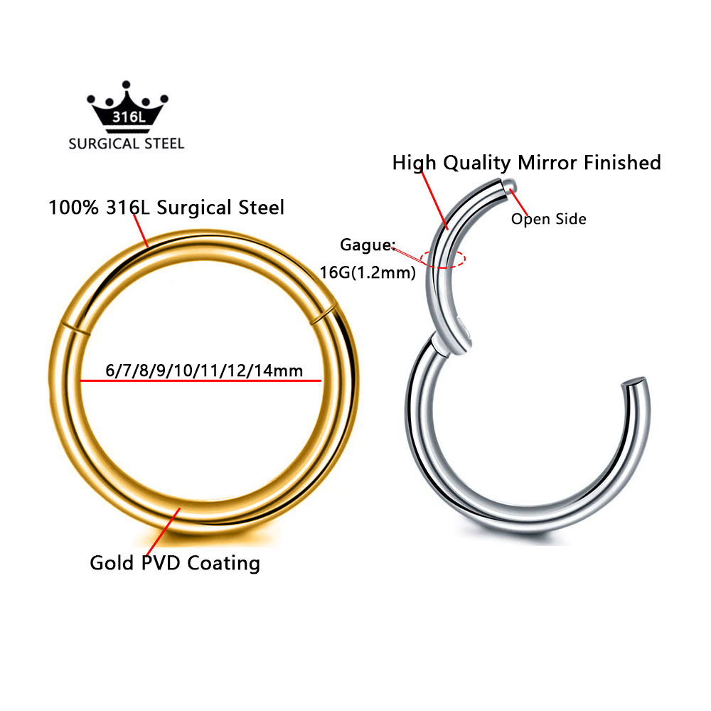 316L 외과 강철 리모콘 세그먼트 코 링 기본 Sep - Septum Clicker Ring 리뷰 및 가격